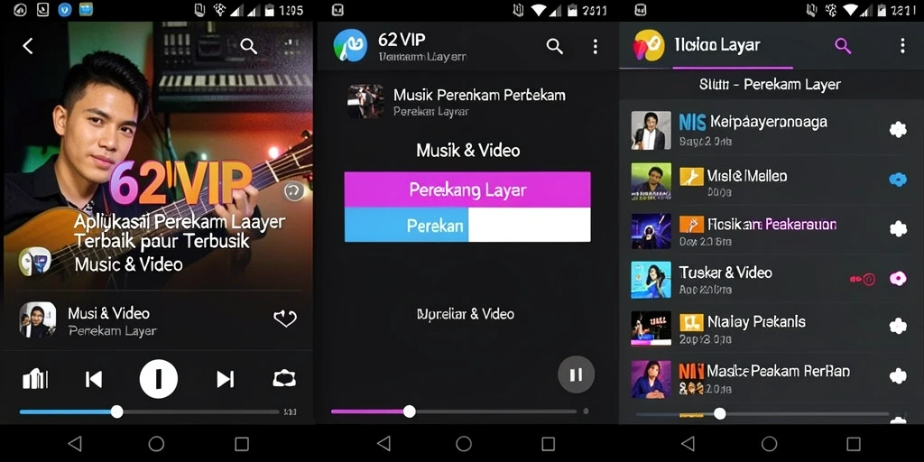 Antarmuka perekam layar 62VIP yang mudah digunakan.