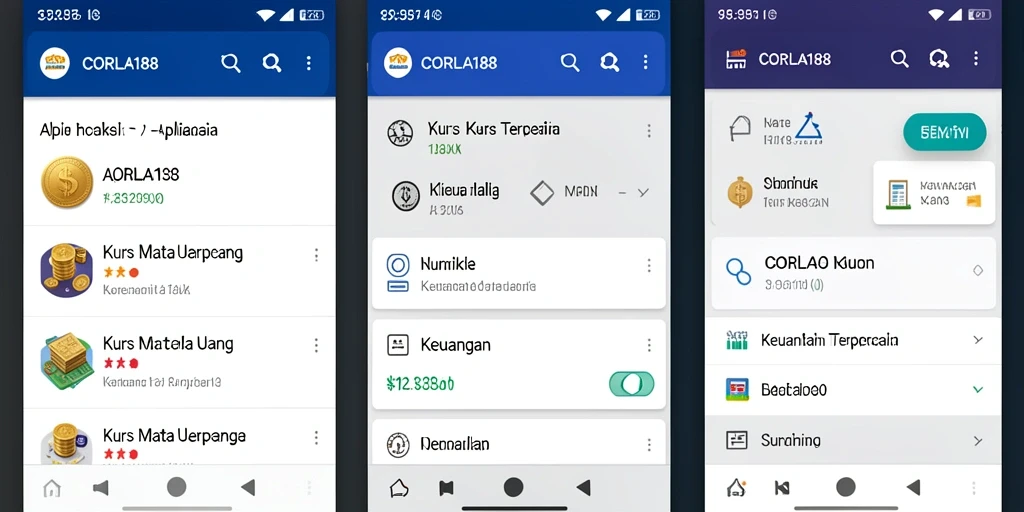 Antarmuka aplikasi CORLA188 dengan tampilan Kurs Mata Uang.
