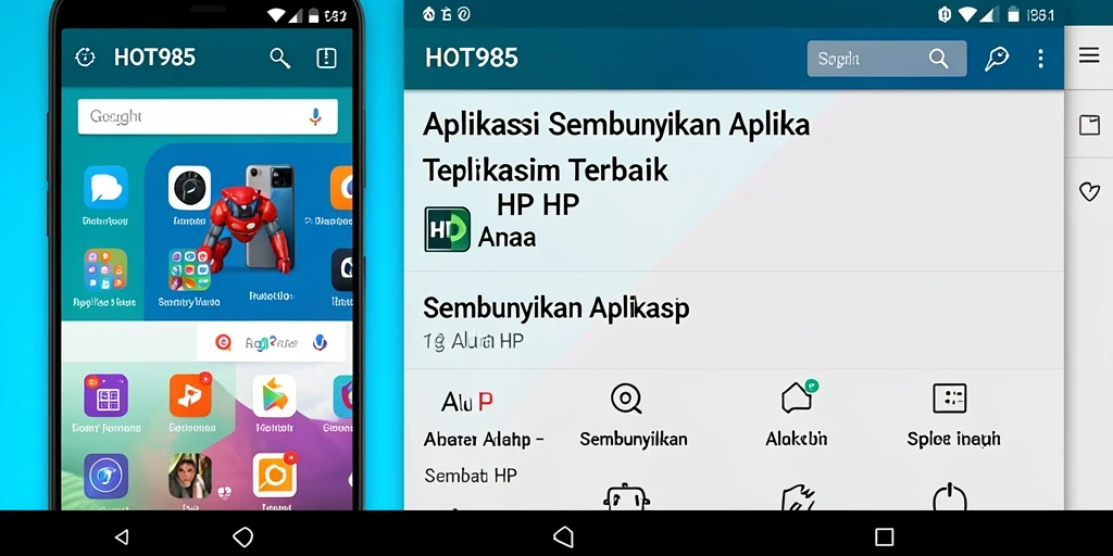 Antarmuka sederhana HOT985 yang efisien dalam menyembunyikan aplikasi.