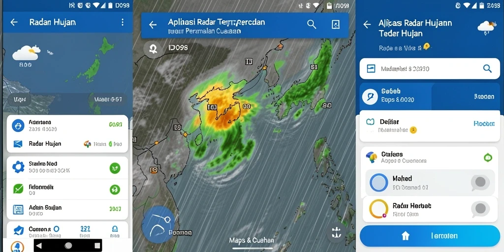 Antarmuka aplikasi Radar Hujan ID098 yang informatif dan user-friendly.