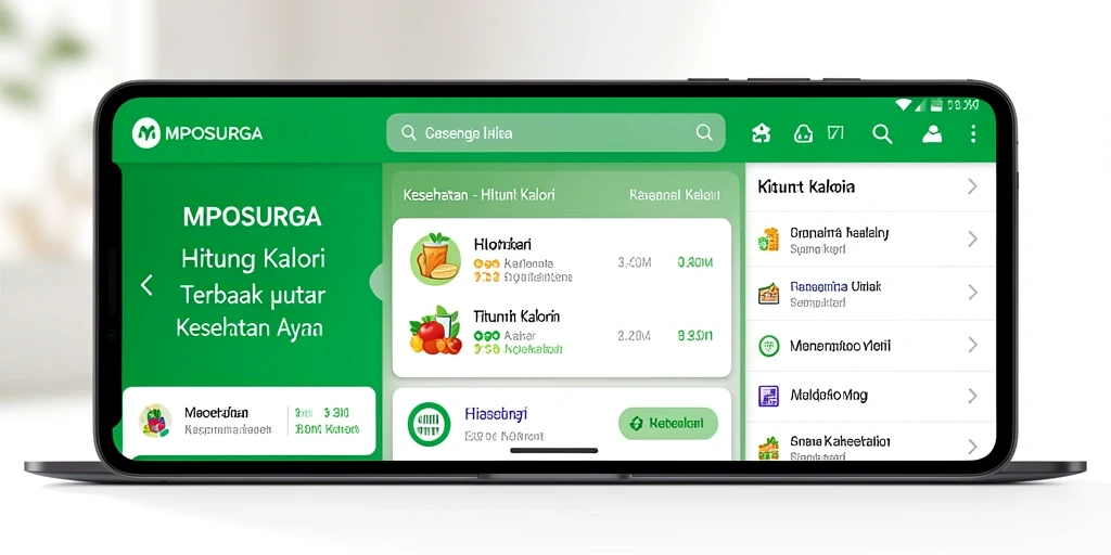 Tampilan antarmuka MPOSURGA yang user-friendly untuk menghitung kalori.