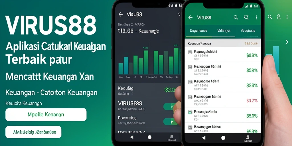 Tampilan antarmuka aplikasi Catatan Keuangan VIRUS88 yang modern dan user-friendly.
